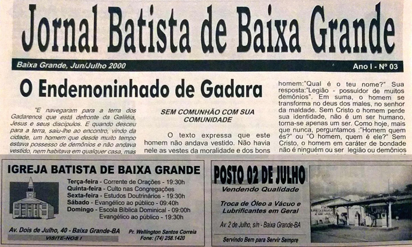 Jornal Batista de Baixa Grande nº 03| Junho e Julho de 200