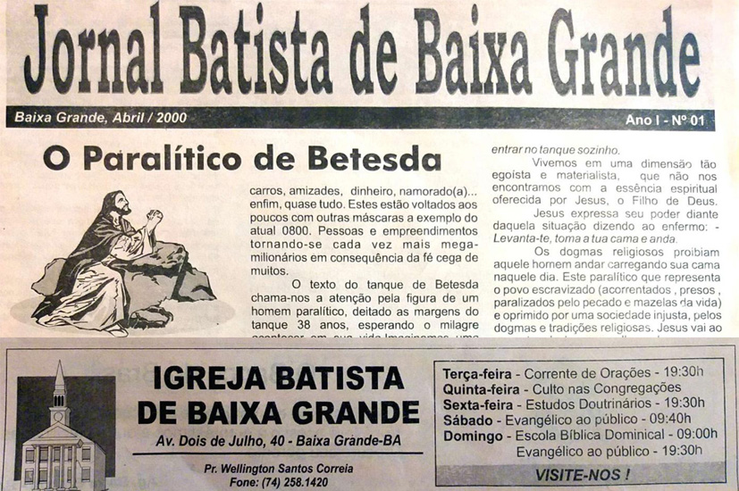 Jornal Batista de Baixa Grande nº 01| Abril de 2000