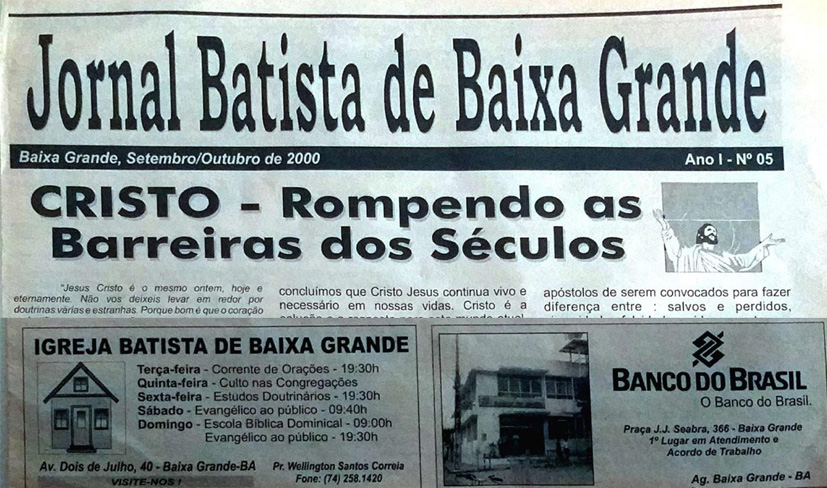 Jornal Batista de Baixa Grande nº 05 | Setembro e Outubro de 2000